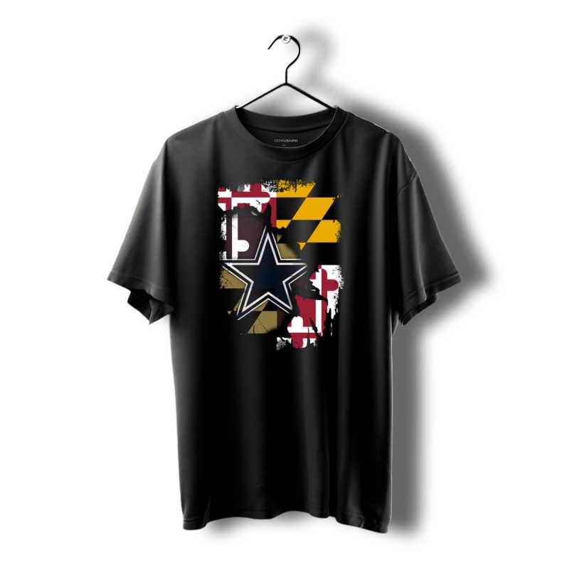 Maryland Flag And Dallas Cowboys Star Together T Shirt 1 T Shirt 1 1