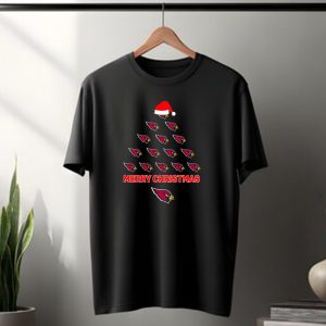 Merry Christmas Arizona Cardinals Fans Tree With Santa Hat T-Shirt