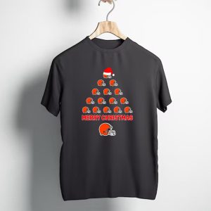 Merry Christmas Cleveland Browns Helmet Tree T-Shirt