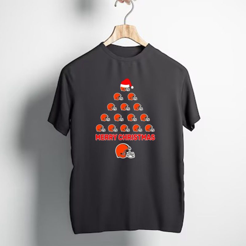 Merry Christmas Cleveland Browns Helmet Tree T Shirt 1 T Shirt 1