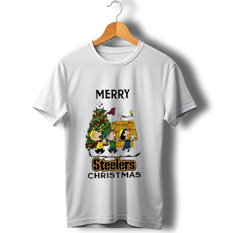 Merry Christmas Pittsburgh Steelers Peanuts Characters T Shirt 1 T Shirt 1