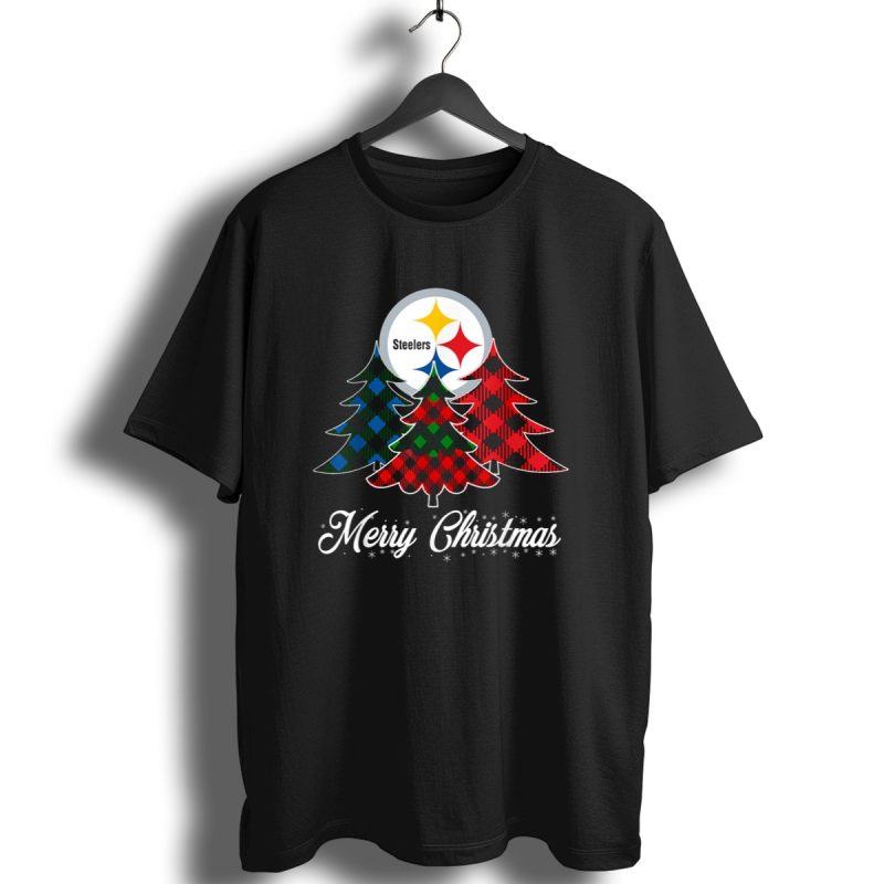 Merry Christmas Pittsburgh Steelers Plaid Trees T Shirt 1 T Shirt 1
