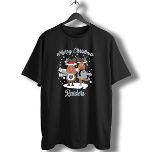 Merry Christmas Raiders Reindeer Holiday Fun T-Shirt