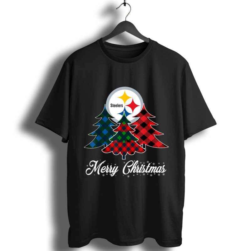 Merry Christmas Tree Football Team Pittsburgh Steelers Fan Shirt T Shirt 1