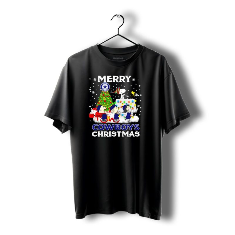 Merry Dallas Cowboys Peanuts Characters Christmas T Shirt 1 T Shirt 1 1