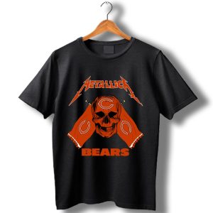 Metallica Chicago Bears Skull Flag T-Shirt