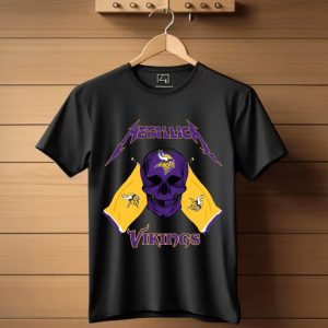 Metallica Minnesota Vikings Skull Flag T-Shirt