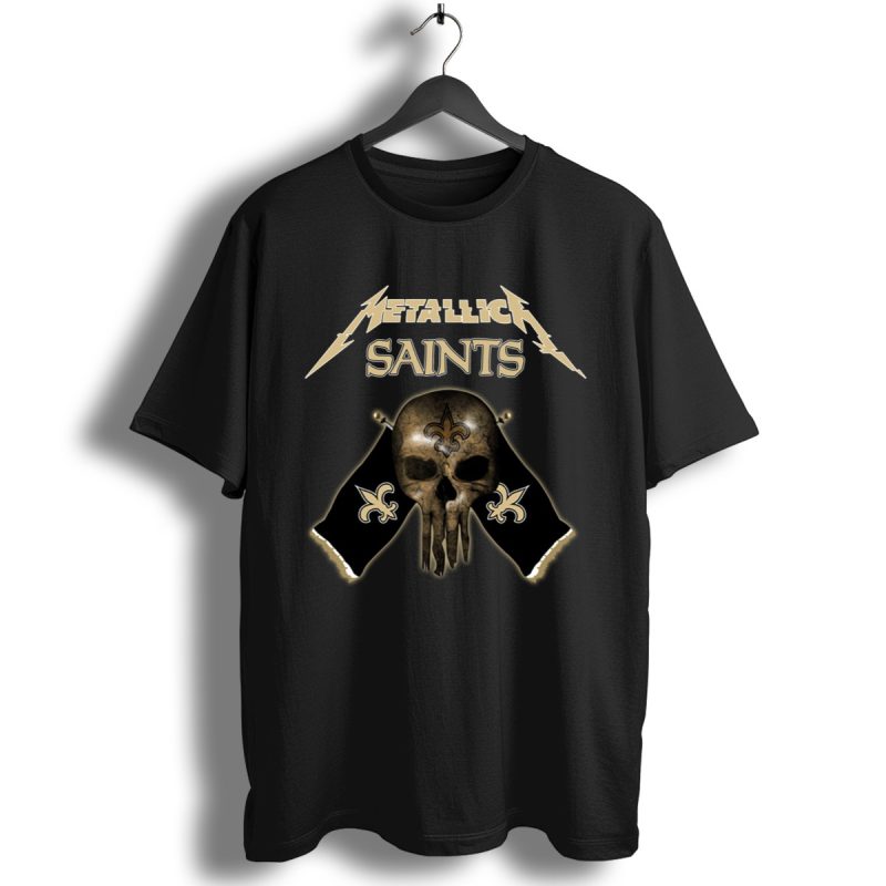Metallica New Orleans Saints Skull Flag Logo Shirt T Shirt 1