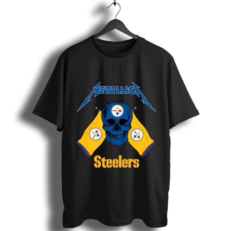 Metallica Pittsburgh Steelers Skull Flag Shirt T Shirt 1