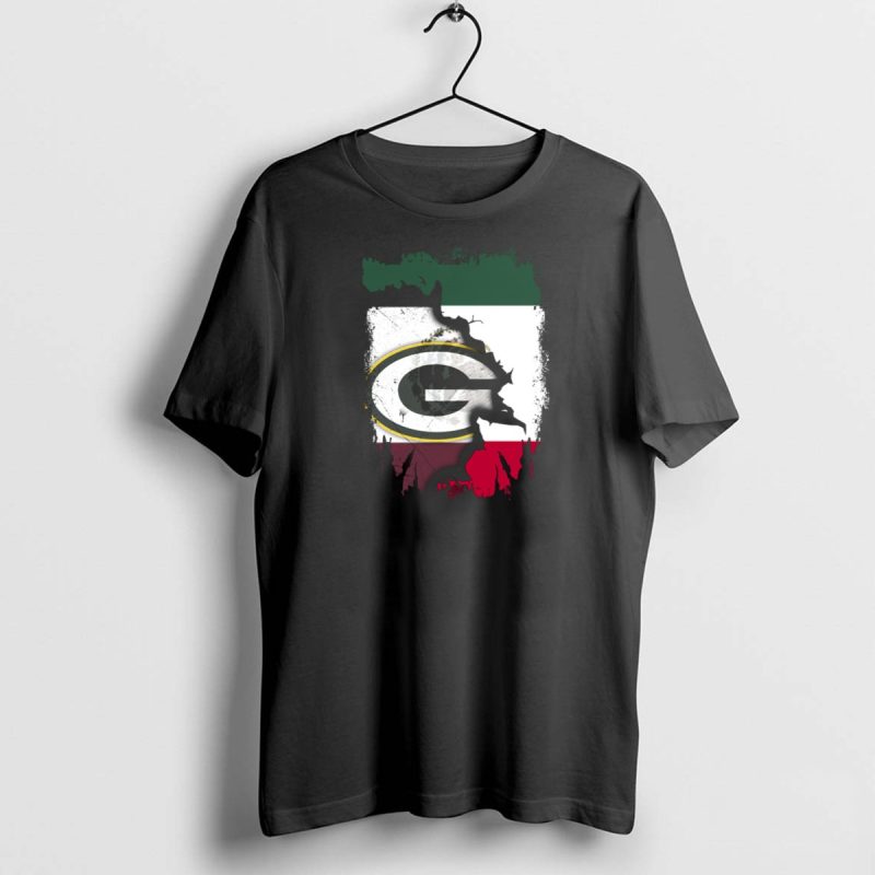 Mexico Flag With Green Bay Packers T Shirt 1 1 T Shirt 1 1