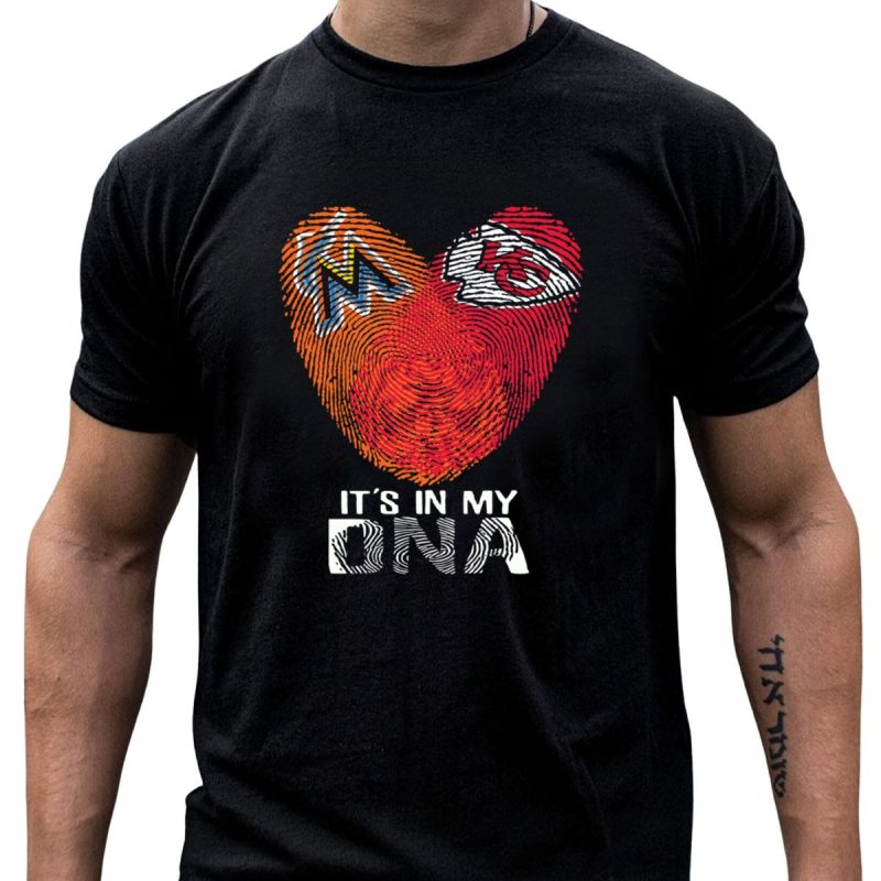 Miami Marlins Kansas City Chiefs Its In My Dna T Shirt T Shirt 1 1