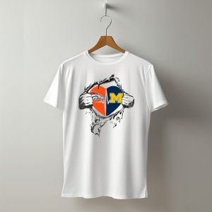 Michigan Wolverines Denver Broncos Heart T-Shirt