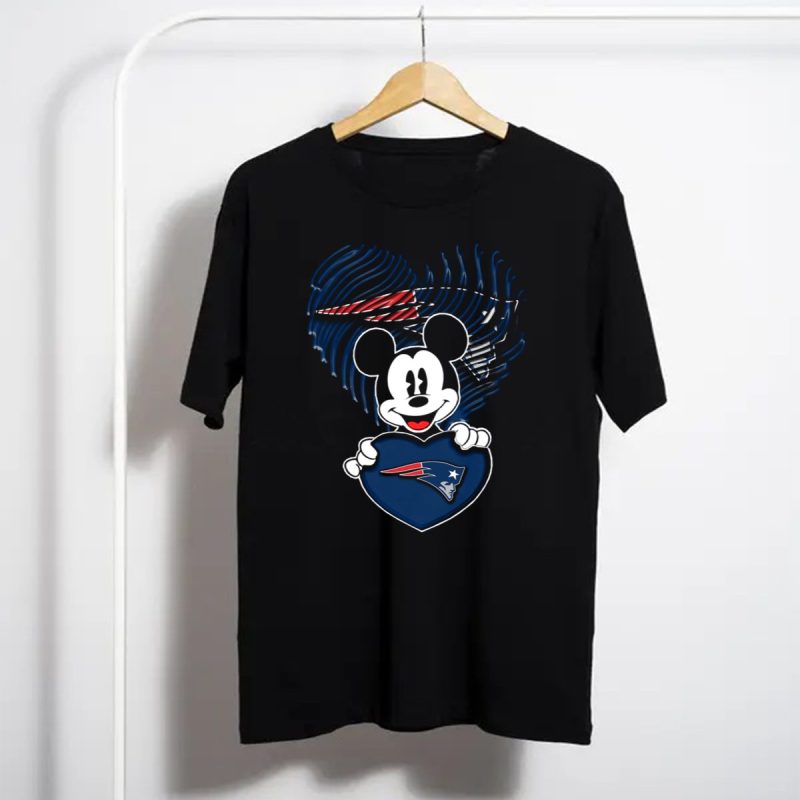 Mick Holding New England Patriots Heart With Fingerprint Background T Shirt T Shirt 1