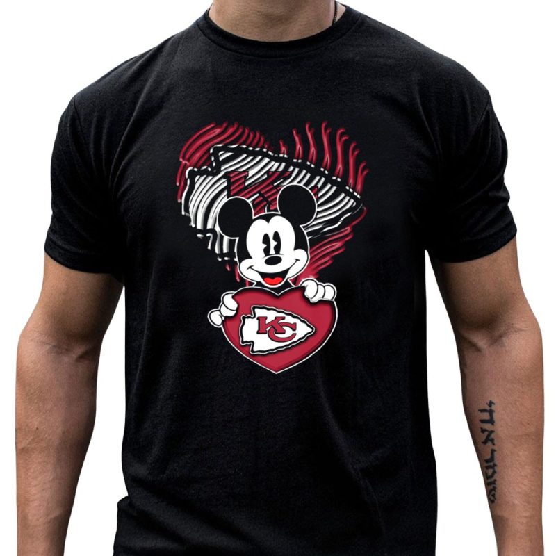 Mick Kansas City Chiefs Heart Paw Prints T Shirt T Shirt 1 1