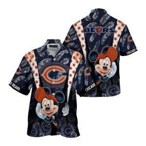 Mickey Adventure Chicago Bears Tropical Hawaiian Shirt