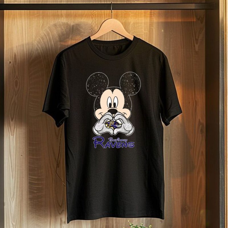 Mickey Baltimore Ravens Love Heart T Shirt 1 T Shirt 1