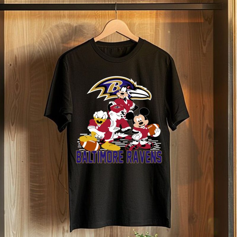 Mickey Donald Goofy Baltimore Ravens T Shirt T Shirt 1