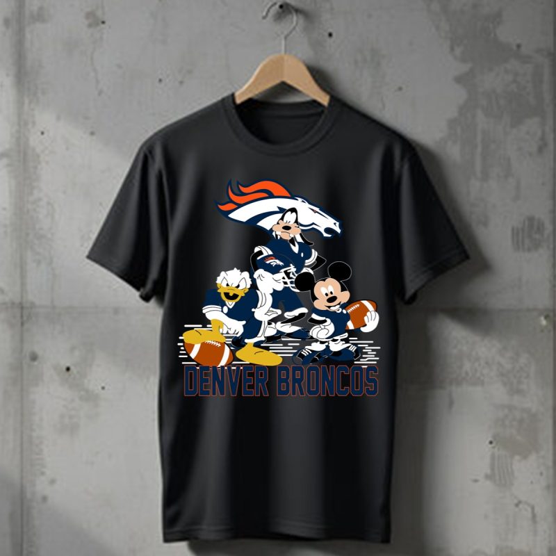 Mickey Donald Goofy Denver Broncos T Shirt T Shirt 1