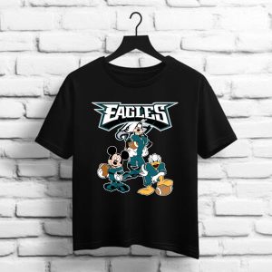Mickey Donald Goofy The Three Philadelphia Eagles Football Shirt
