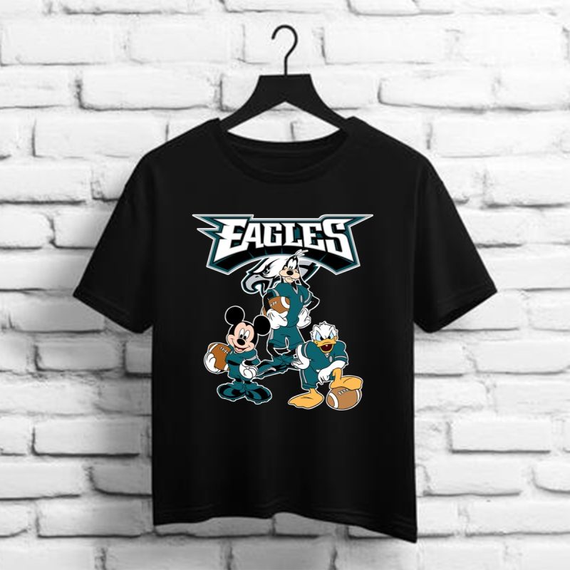 Mickey Donald Goofy The Three Philadelphia Eagles Football Shirt T Shirt 1 1
