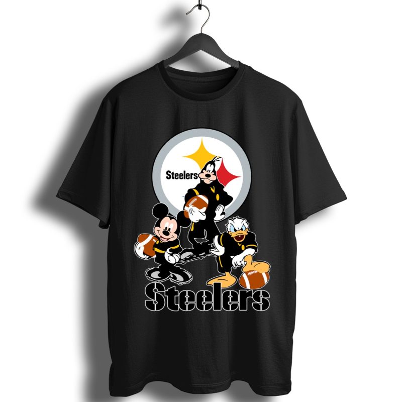 Mickey Donald Goofy The Three Pittsburgh Steelers Football Shirt T Shirt 1