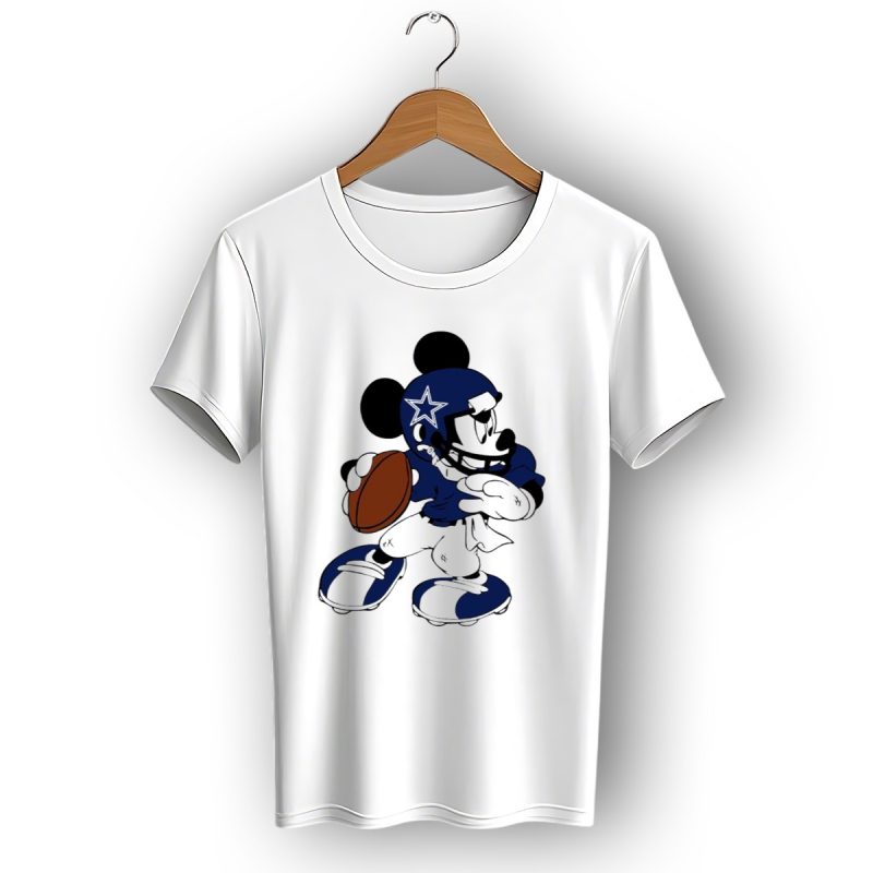 Mickey Mouse Dallas Cowboys Football Quarterback T Shirt 1 T Shirt 1