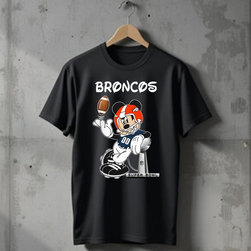 Mickey Mouse Denver Broncos Football T Shirt T Shirt 1