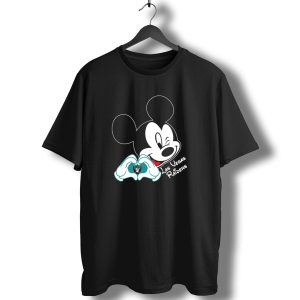 Mickey Mouse Heart Las Vegas Raiders Nfl Team T-Shirt