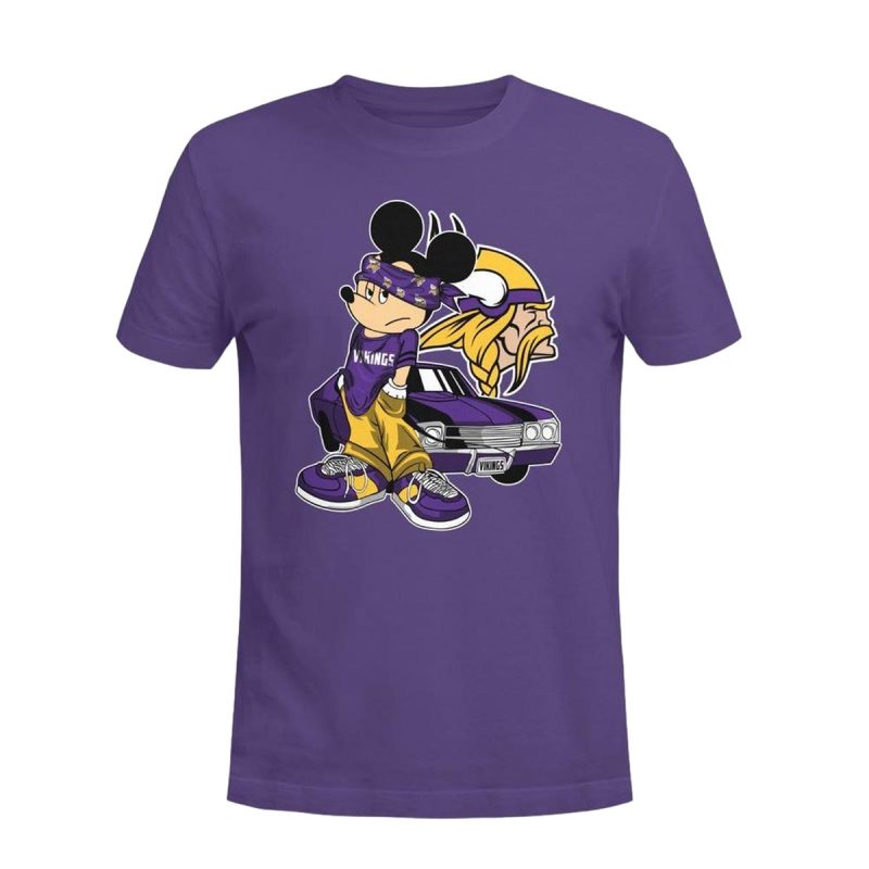 Mickey Mouse Minnesota Vikings Super Cool Mickey Mouse 100 Year Anniversary Aop T Shirt 1