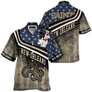 Mickey NFL New Orleans Saints Hawaiian Shirt With Team Logo