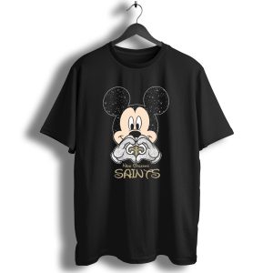 Mickey New Orleans Saints Fleur De Lis Love T Shirt