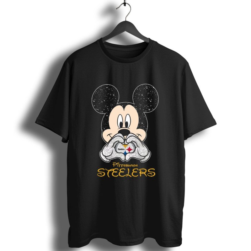 Mickey Pittsburgh Steelers Sparkle Heart T Shirt 1 T Shirt 1