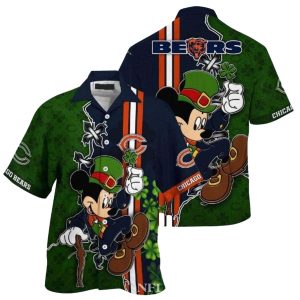 Mickeys Shamrock Blitz Chicago Bears Hawaiian Shirt