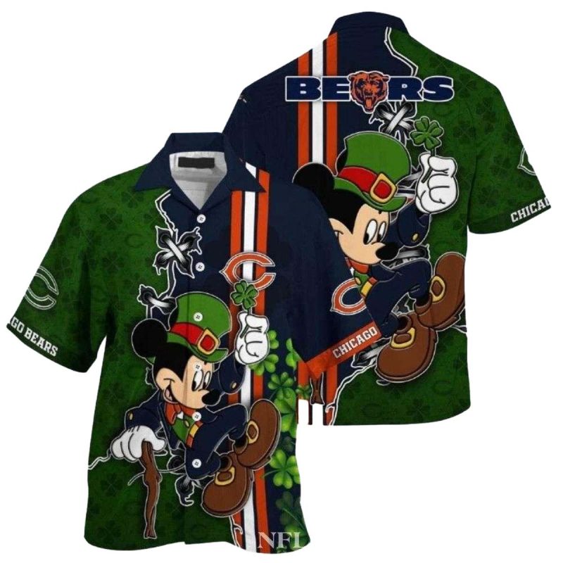 Mickeys Shamrock Blitz Chicago Bears Hawaiian Shirt 1