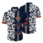 Midnight Floral Lineup Chicago Bears Tropical Hawaiian Shirt