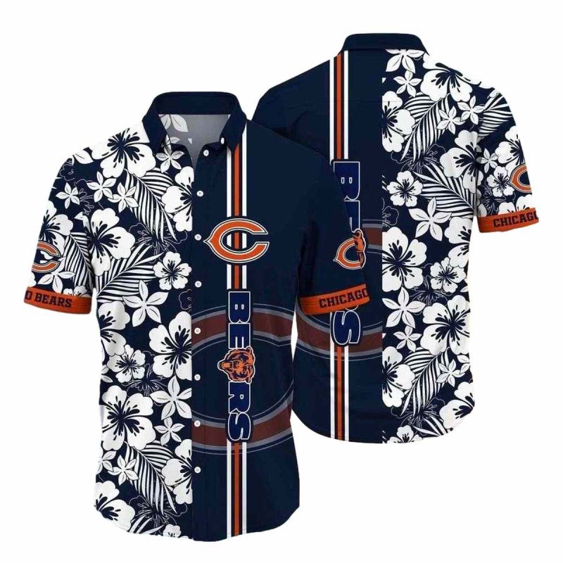 Midnight Floral Lineup Chicago Bears Tropical Hawaiian Shirt 1