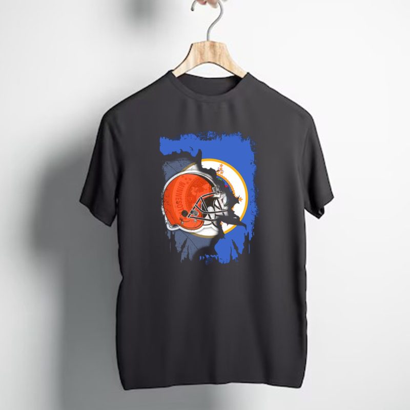 Minnesota State Flag With Cleveland Browns Helmet Blend T Shirt 1 T Shirt 1
