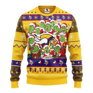 Minnesota Vikings 12 Grinch Xmas Day Ugly Sweater