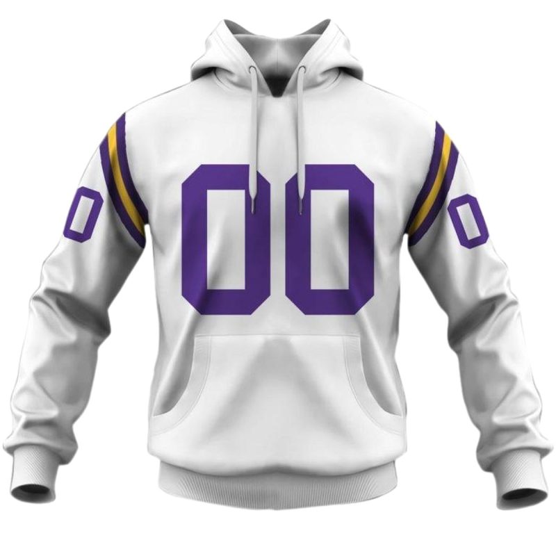 Minnesota Vikings 1979 Vintage Throwback Away Jersey White Aop Hoodie 1