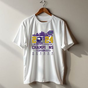 Minnesota Vikings 2024 Nfc North Division Champions Skyline Helmet T Shirt