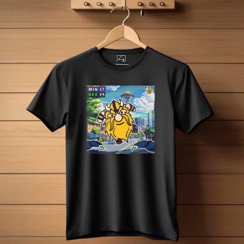 Minnesota-Vikings-27-24-Seattle-Seahawks-Week-16-Nfl-Victory-Cartoon-Scene-T-Shirt-1_T-Shirt-1 Minnesota Vikings 27 24 Seattle Seahawks Week 16 Nfl Victory Cartoon Scene T Shirt 1 T Shirt 1