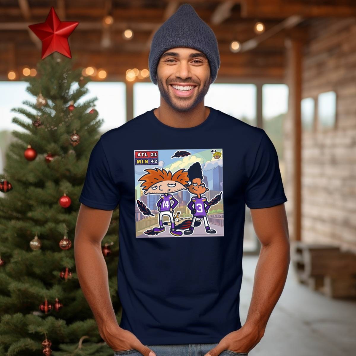 Minnesota-Vikings-42-21-Victory-Over-Atlanta-Falcons-Cartoon-Style-Christmas-T-Shirt-1_t-shirt-3_4