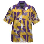 Minnesota Vikings Abstract Purple Gold Pattern Hawaiian Shirt