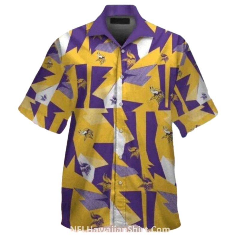 Minnesota Vikings Abstract Purple Gold Pattern Hawaiian Shirt 1