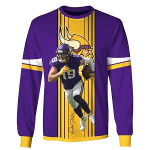 Minnesota Vikings Adam Thielen 19 Jersey With Signature AOP Sweatshirt