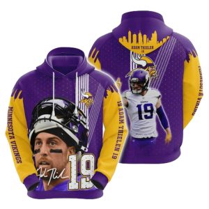 Minnesota Vikings Adam Thielen 19 Signature AOP Hoodie