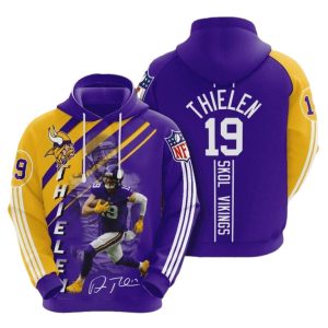 Minnesota Vikings Adam Thielen Skol Vikings Signature AOP Hoodie