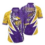 Minnesota Vikings American Flag Bold Design Hawaiian Shirt