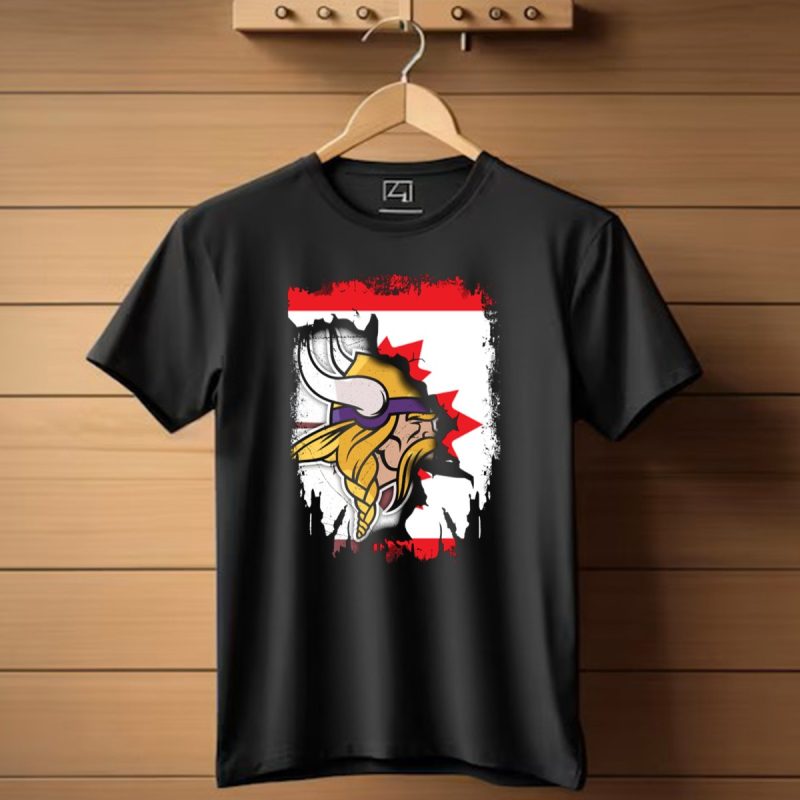 Minnesota-Vikings-And-Canada-Fusion-Flag-T-Shirt-1_T-Shirt-1 Minnesota Vikings And Canada Fusion Flag T Shirt 1 T Shirt 1