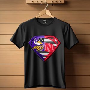 Minnesota Vikings And Nebraska Cornhuskers Superman T-Shirt